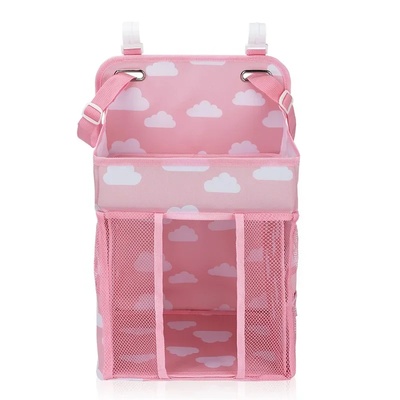 New spot pink children's hanging bag crib multi-functional storage bag wall-mounted toy storage bag