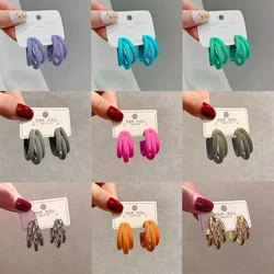 New Elegant Women Dangle Earrings C-shaped Painting Girls Drop Earrings Flannelette Geometric Statement Earrings pendientes muje