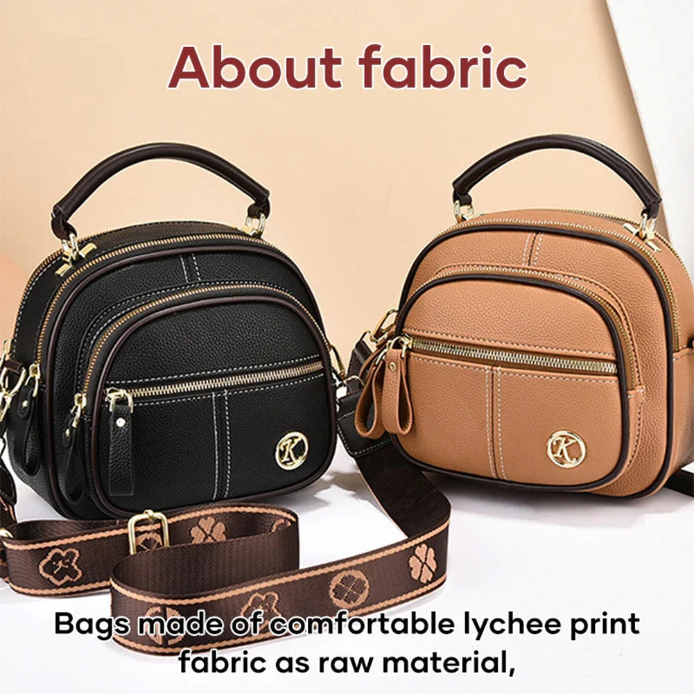 Retro Zipper Crossbodys Bag Multi-Layers Women Summer Chain Shoulder Bags Portable Durable Handbags For Daily/Travel/Party