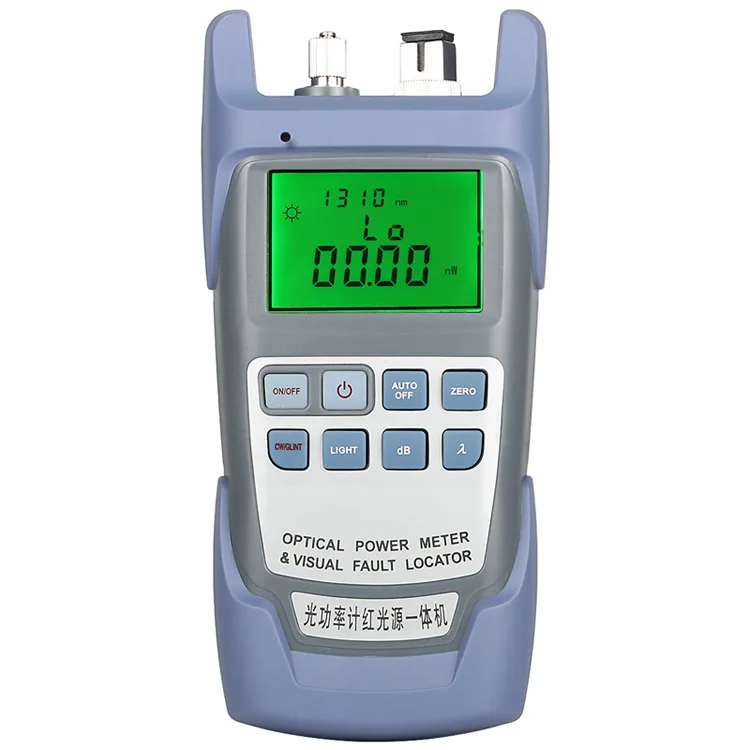 

2 in 1 optical power meter -70dBm~+10dBm fiber tester 10km light multimeter decay 7 wavelength with red light pen 10mw VFL