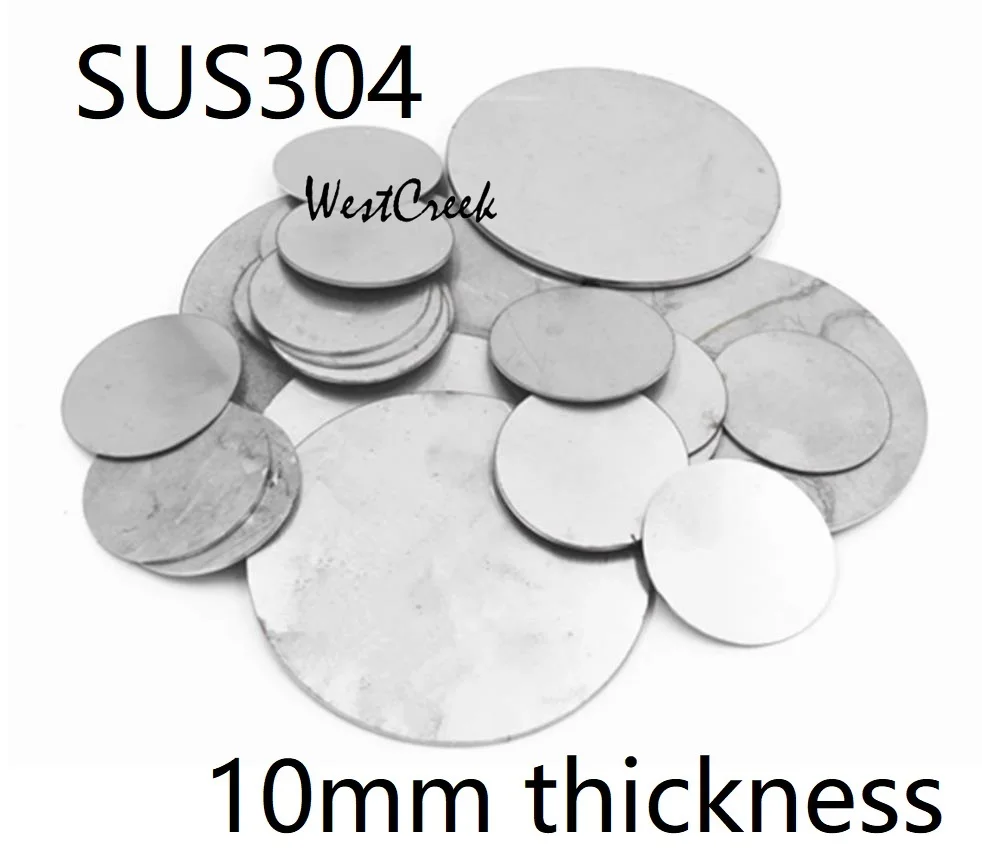 

WESTCREEK 10mm thickness Stainless steel disc plate SUS 304 circular flat-plate SS304 round wafer circular disc round sheet