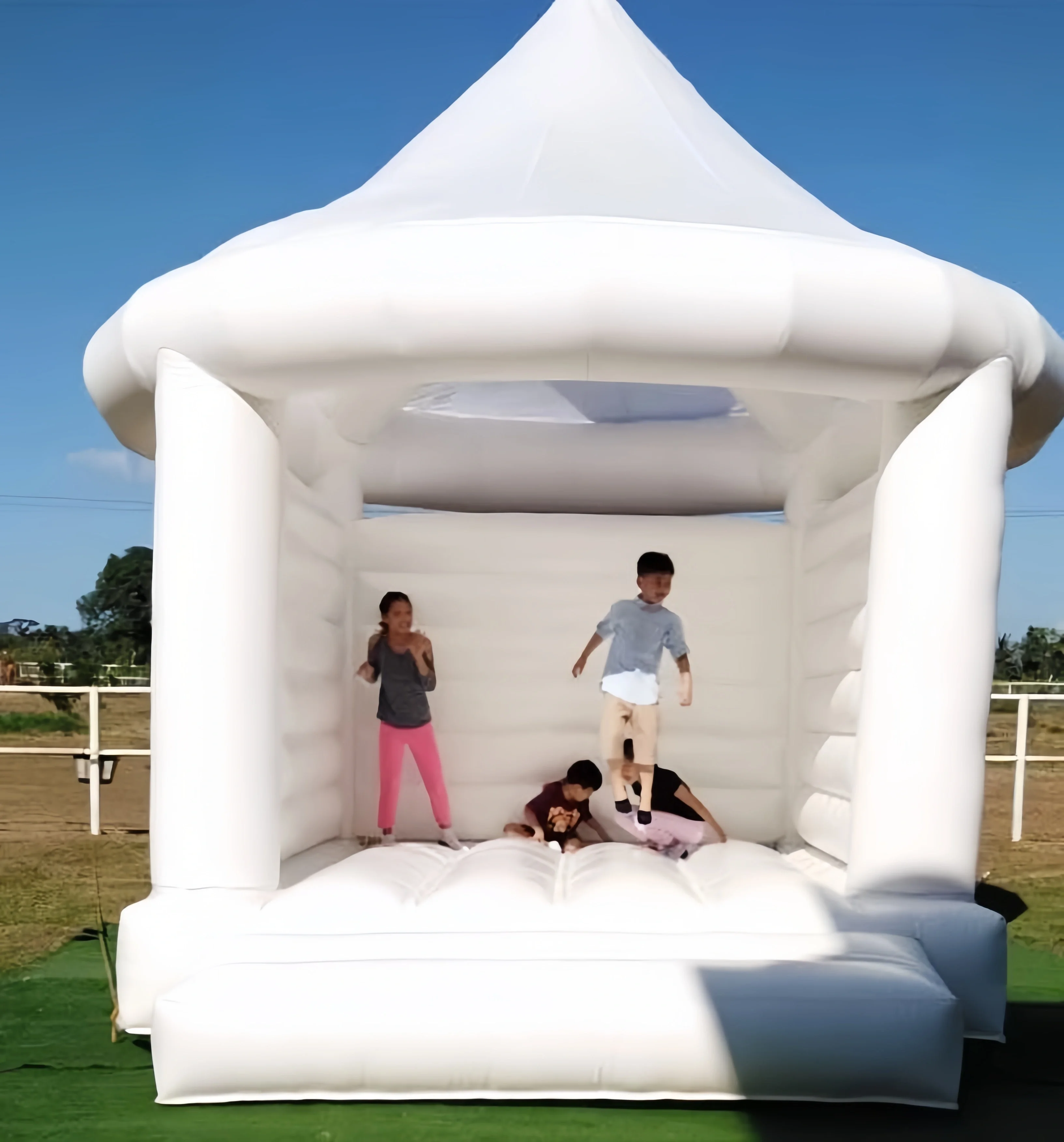 

Белый надувной замок-домик с воздуходувкой для дня рождения, свадьбы - надувной замок для прыжков для детей и взрослых