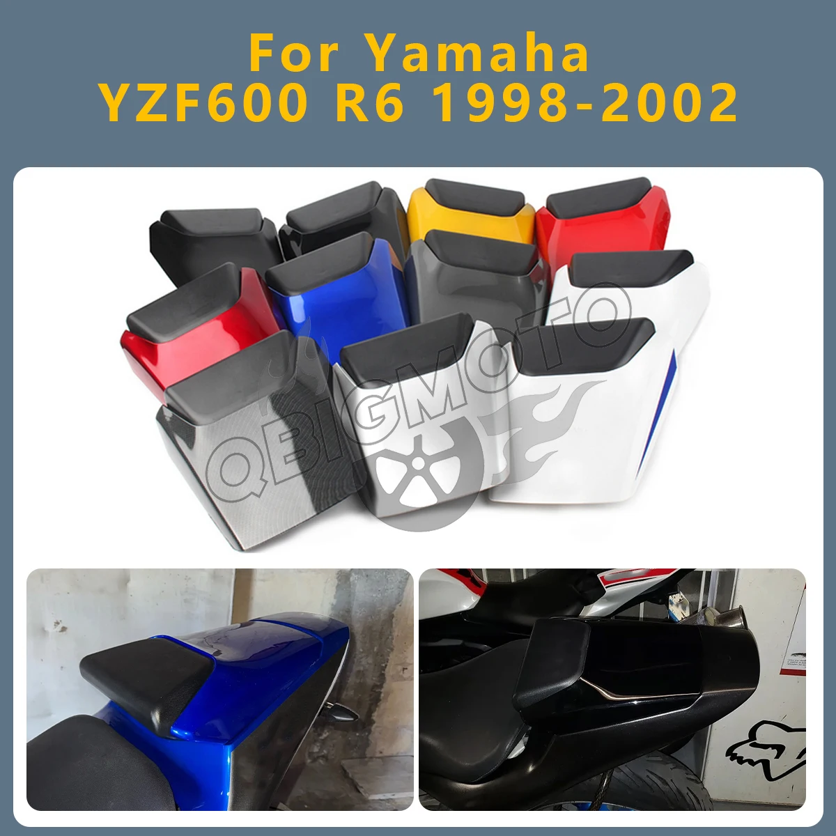 

Motorcycle Accessories Rear Passenger Pillion Cowl Seat Back Tail Cover Fairing Part For Yamaha YZF600 R6 YZF 600 1998-2002
