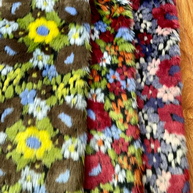 

Зимняя новинка: плюшевая ткань с цветочным узором для одежды, дизайнерский жилет с цветочным принтом, экологичный меховой жилет, ткань для диванов и домашнего декора своими руками