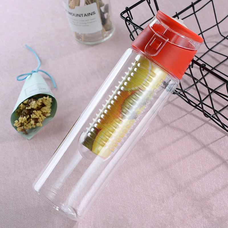 700ML Sport Citroensap Fles Draagbare Fruit Infusing Infuser Waterfles Camping Reisflessen