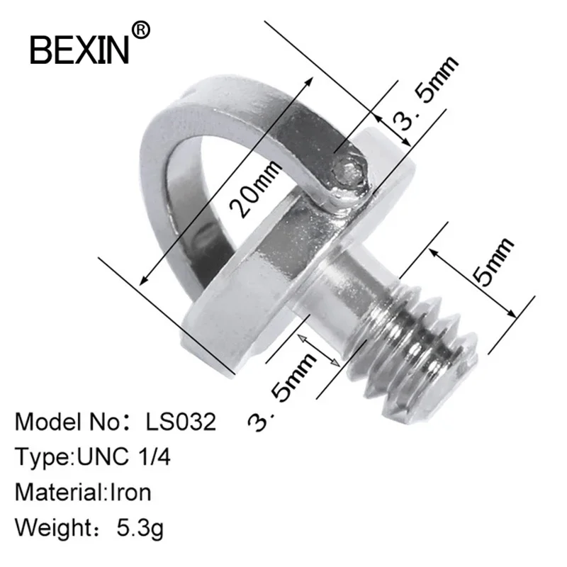 1/4 Quick release screw set Folding D-Ring screw set for SLR camera photography tripod monopod quick release plate