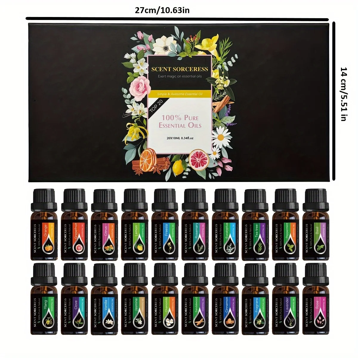 Grand ensemble d'huiles essentielles de romarin, lavande, vanille, hortelle poivrée, arôme de Massage, pour diffuseur, humidificateur, fabrication de bougies, 20 pièces, 10ml