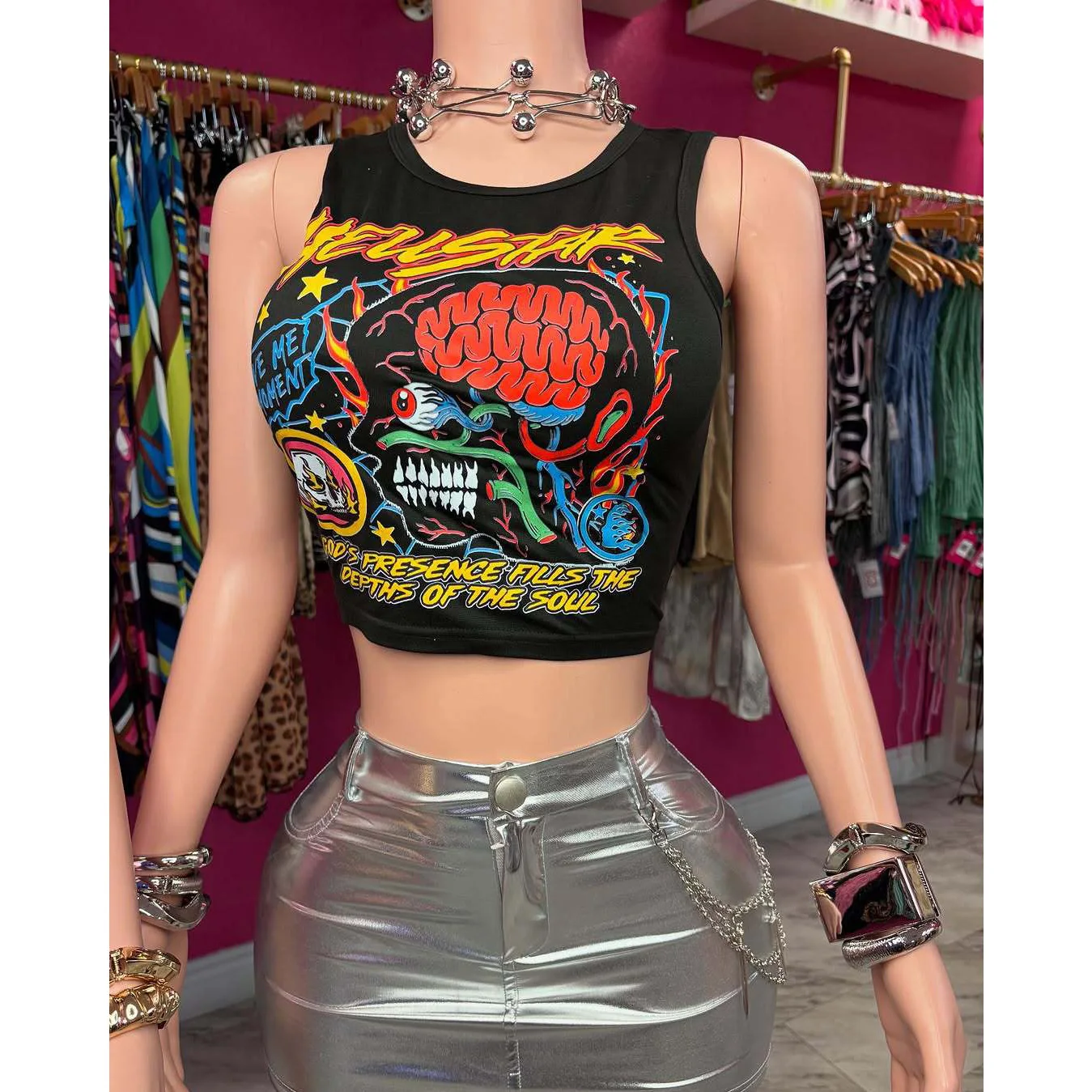 

Sexy Graphic T Shirts Fashion Top Printed Sweatshirts Streetswear 2025 Summer Clothes Women Y2K Cropped Tank Tops Tees