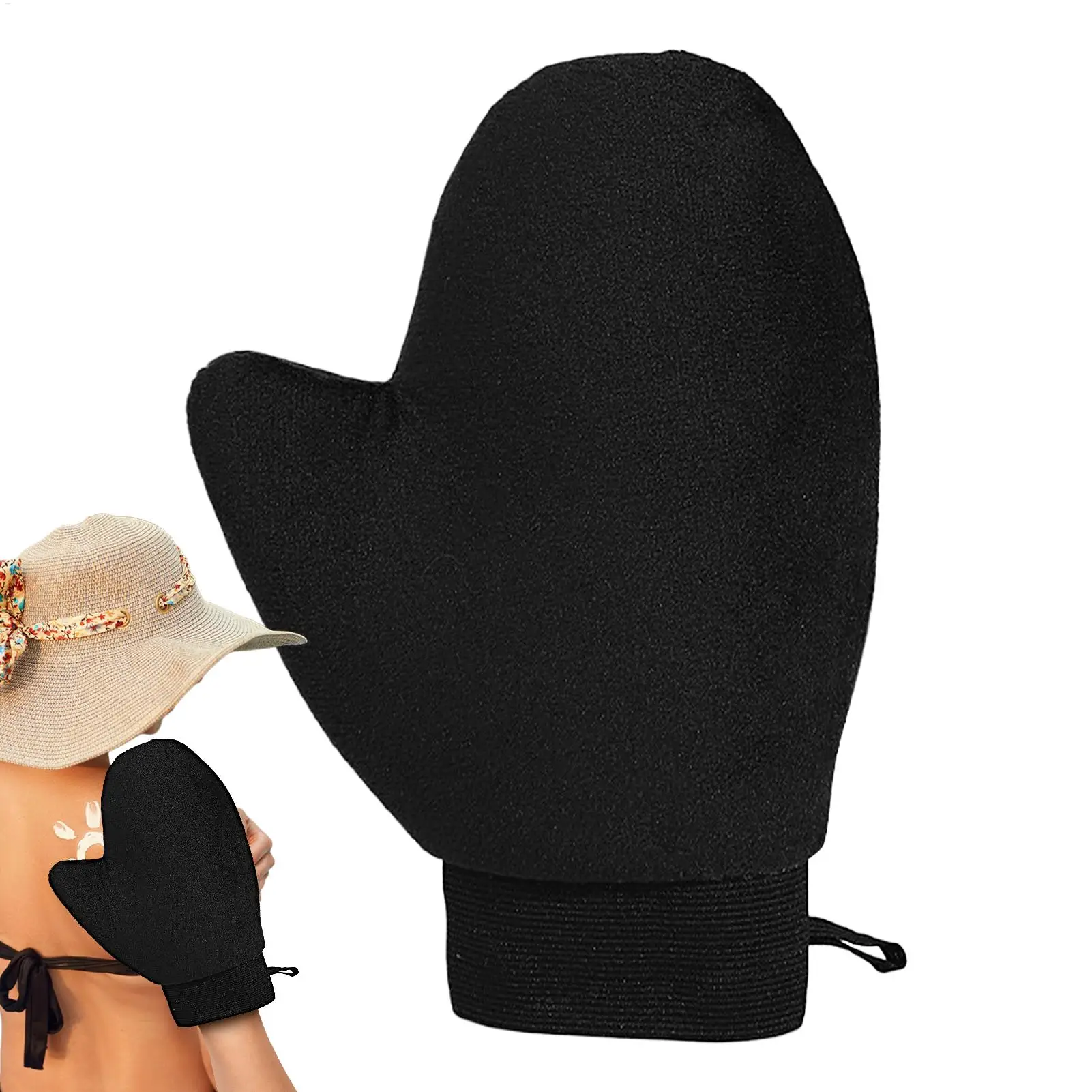 Tan Mitt Body Lotion Glove Self Tanning Mitt Double Sided PreventsSticky Hands Portable Quick Dry Flocking Glove For Women Men