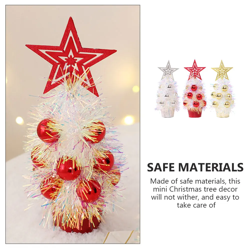 

3pcs Mini Christmas Tree Decor Artificial Desktop Xmas Tree For Tabletop Home Festival Party Decoration Xmas Supplies