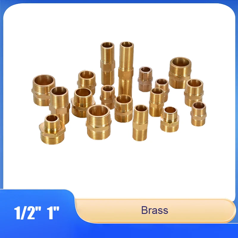 

4 Point Brass Double Outer Wire Direct Butt Lengthened Toothed Wire Water Inlet Pipe Joint 1 Inch Pipe Fitting