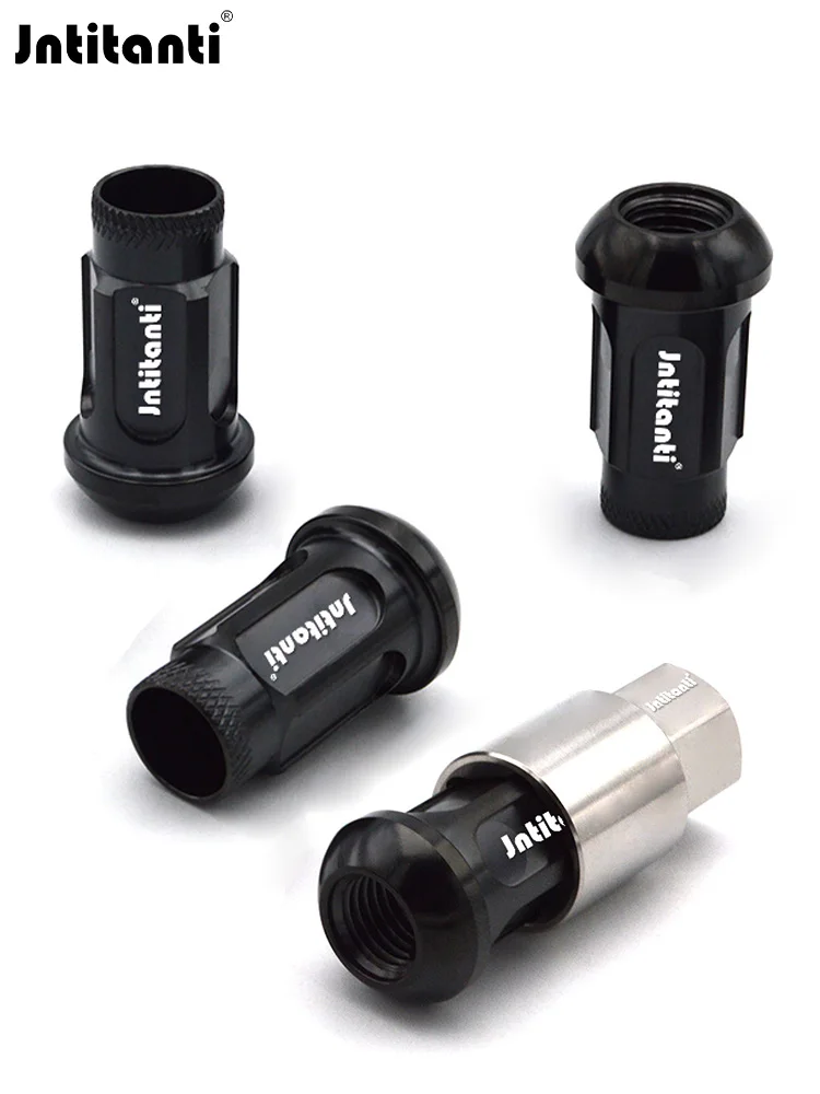 

Jntitanti Anti-theft Ball Seat Gr.5 Titanium Black knurled Car Wheel Nuts With titanium key M12*1.5*38mm for Honda