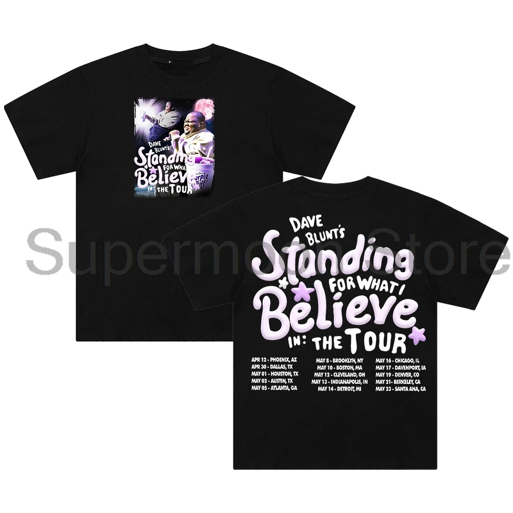 

Футболка Dave Blunts Standing For What I Believe In Tour 2025, хлопковая футболка с круглым вырезом и короткими рукавами, женские и мужские уличные топы