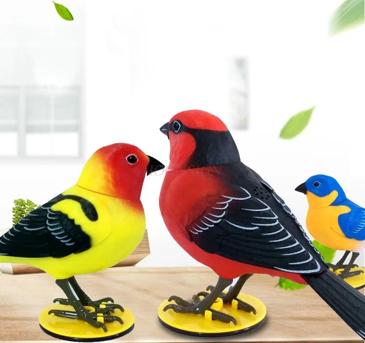 Children's intelligent electric voice control induction simulation bird can call and move light control puzzle music electronic