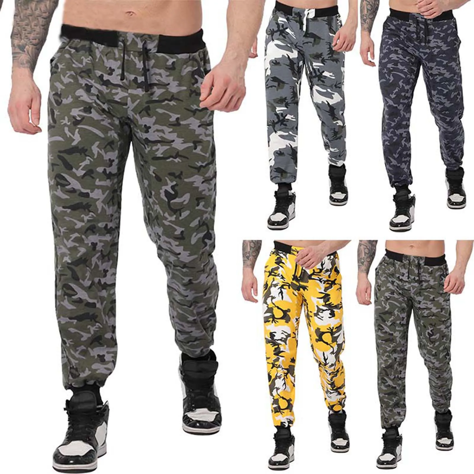 

Men'S Jogging Pants Casual Training Pants Camouflage Pants Sweatpants Wiht Elastic Waist Design Plus Size Pantalones