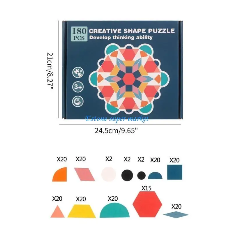 090B لغز ثلاثي الأبعاد شكل خشبي لغز لعبة للأطفال قوس قزح هندسية لغز لعبة للطفل غرامة المهارات الحركية لعبة رياض الأطفال هدية #6