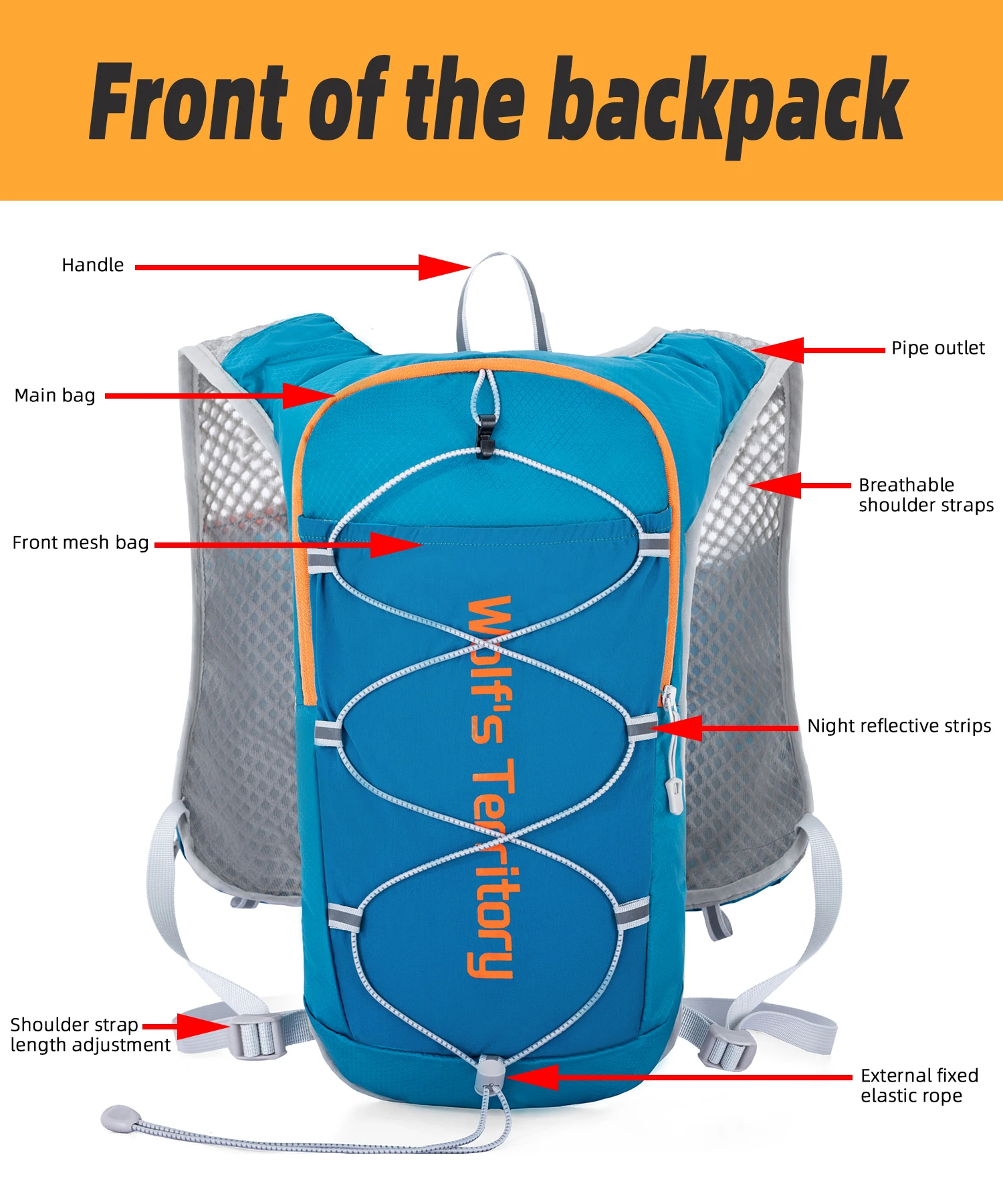 Outdoor-Sportrucksack Wanderrucksack Mini Ultraleicht Atmungsaktiv Jogging Bergsteigen Radfahren Offroad-Trail-Running-Tasche Tagesrucksack – Detail 6