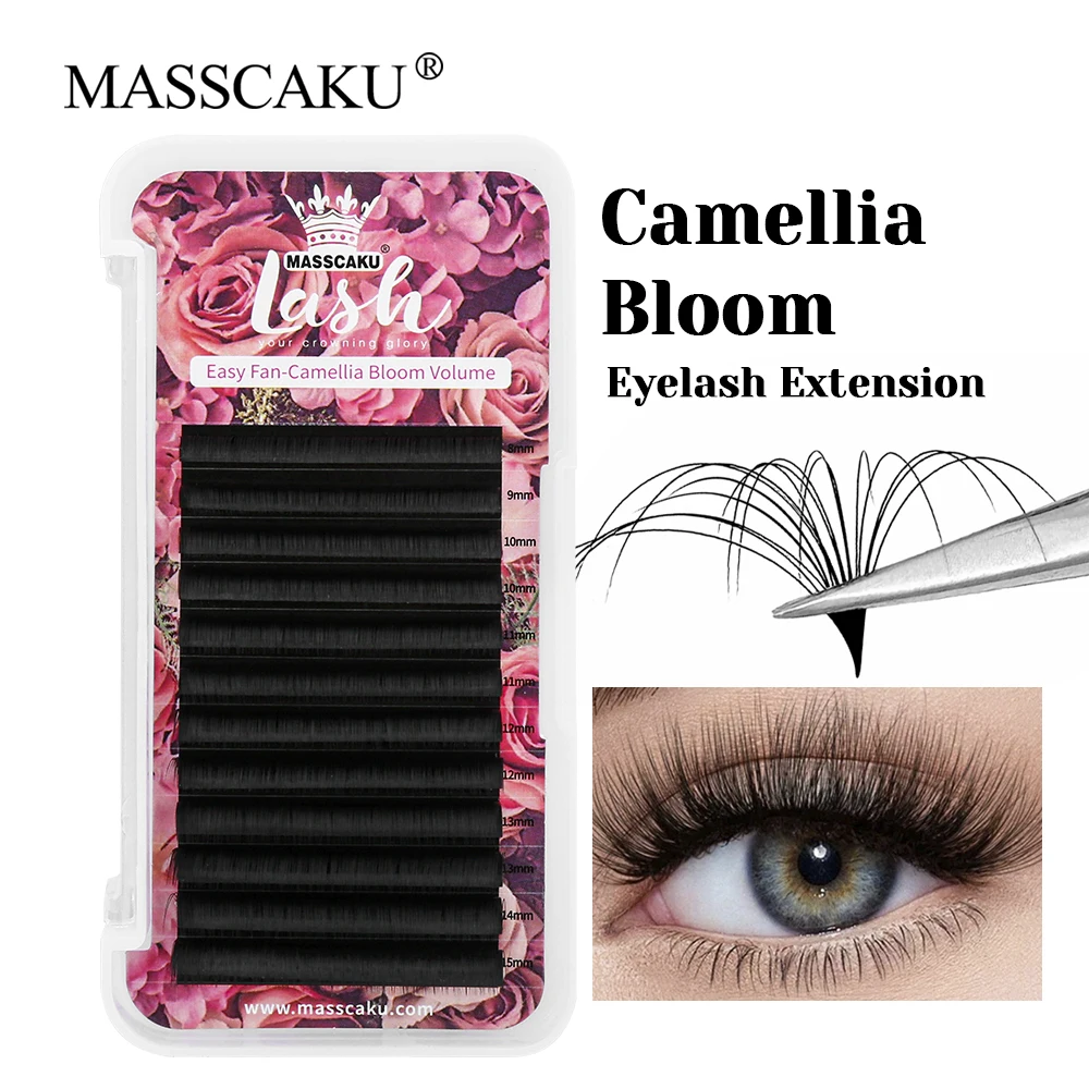 

MASSCAKU 0.05/0.07/0.10mm Thickness Ribbon Handmade Easy Fanning Eyelash Waterproof Wispy Auto Flowering Eyelashes Makeup Tools