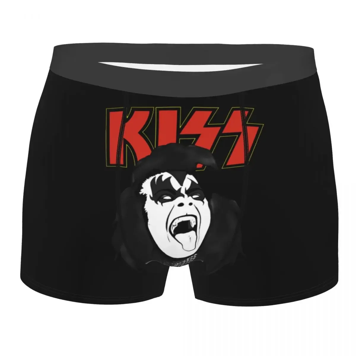 ชายเซ็กซี่ Gene Simmons Kiss Band ชุดชั้นใน Heavy Metal กางเกงบ็อกเซอร์ผู้ชายกางเกงขาสั้นกางเกงขาสั้นกางเกง