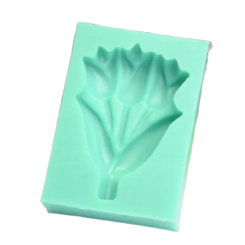 

Baking Tools 3D 1PCS Aroma Agradable Vivid Rose Flower / Tulip Bouquet Fondant Mold Silicone Sugarcraft Cake Mold E984