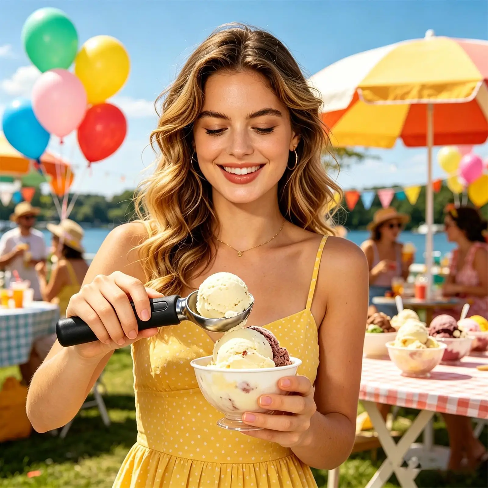 Electric Ice Cream Scoop 3-Speed Rechargeable Ergonomic LED Display Hard Ice Cream Scooper For Cheese Watermelon Fruit Balls