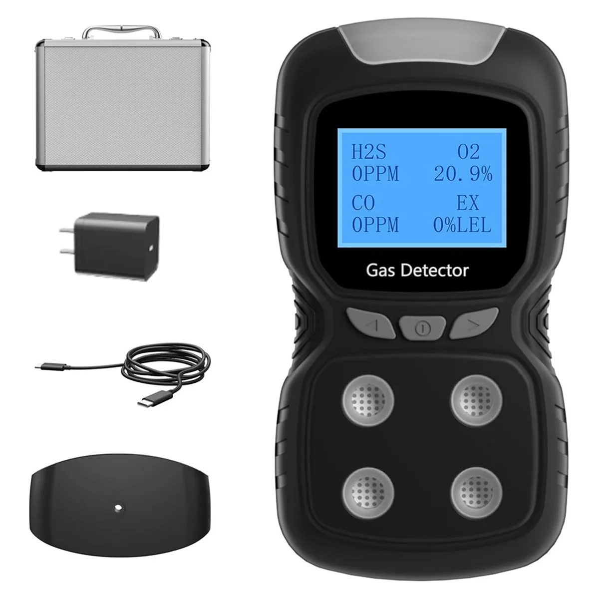 

A79G 4 Gas Monitor,4 Gas Detector for H2S,CO,LEL and O2,Adopt High-Precision ADC Acquisition Chip and 32-Bit Nano-Processor B