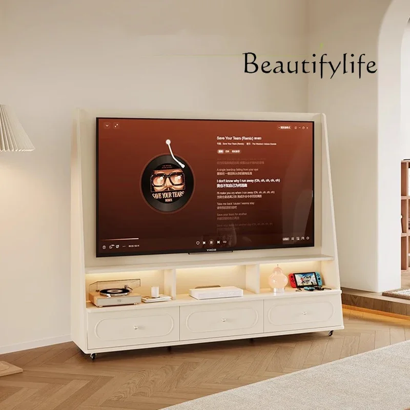 BJ Rotation Movable Tv Stands With Wheels Modern Glamour Unique Tv Stands Chic French Mueble Salón Tv Furniture Living Room