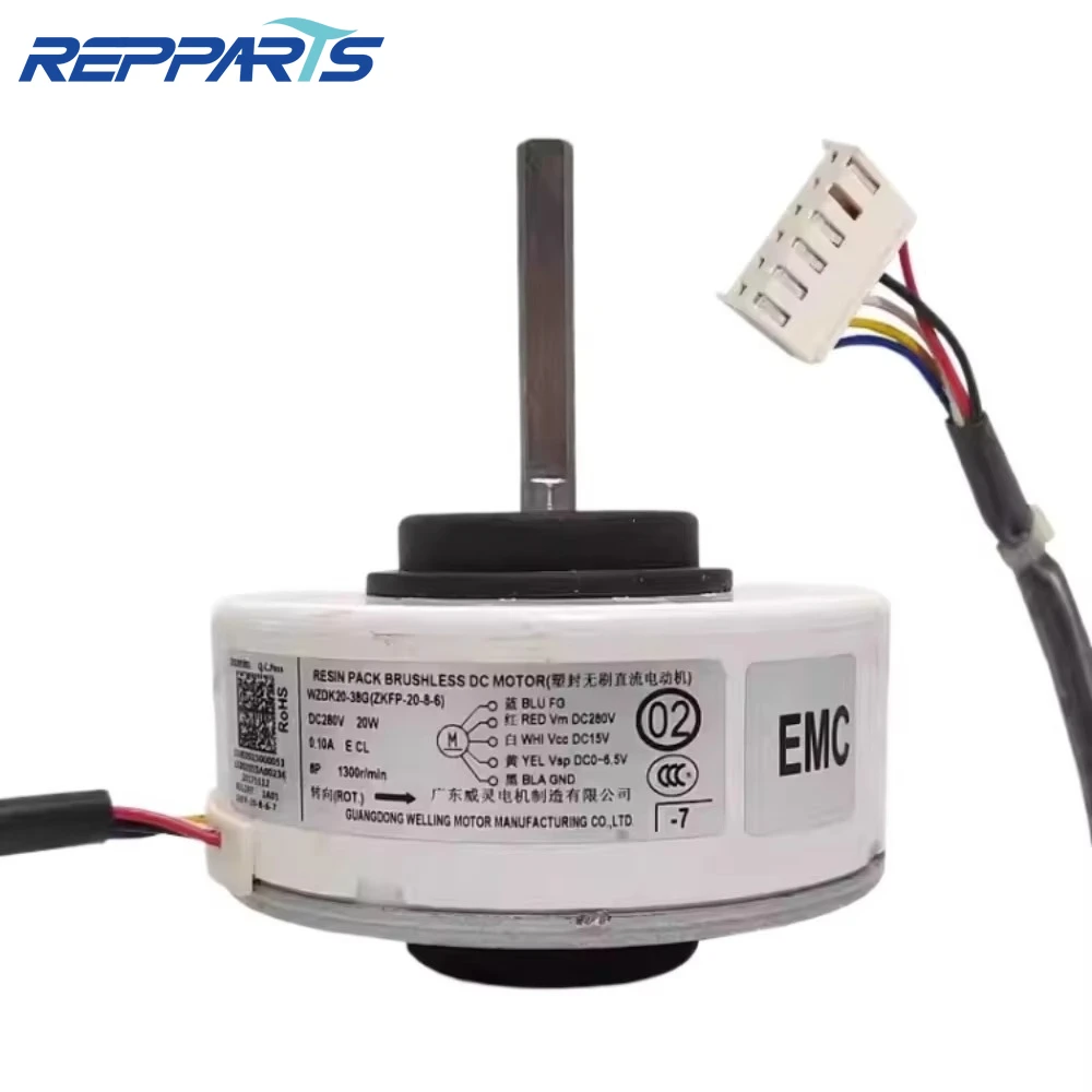 

Новый WZDK20-38G DC280V 20W 1800r/min ZKFP-20-8-6 внутренний блок двигатель вентилятора постоянного тока для деталей кондиционера Midea