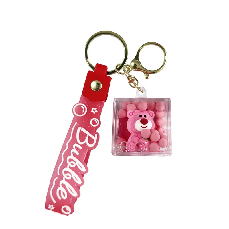 Minso Creative oiled square keychain, bag pendant, car key chain, pendant and gift