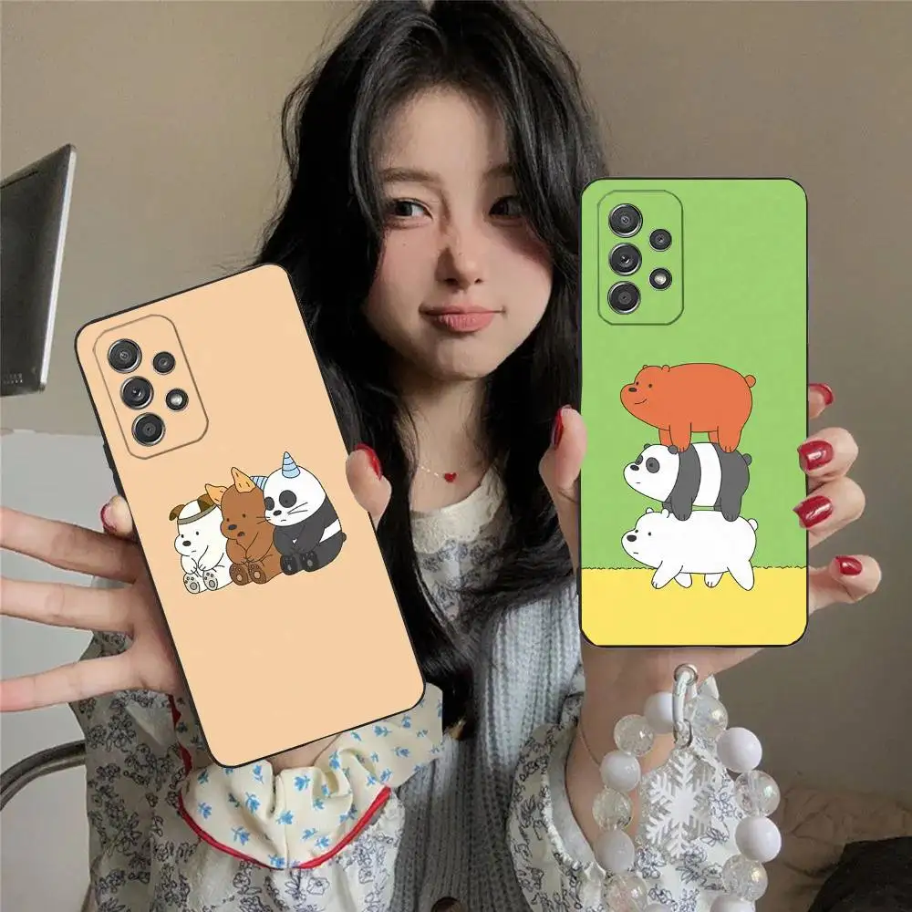 

We B-Bare Cartoon Bears Phone Case For Samsung S25,S24,S21,S22,S23,S30,Ultra,S20,Plus,Fe,Lite,5G Black Cover