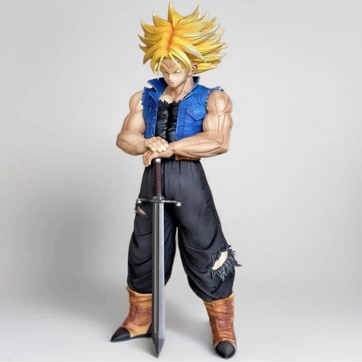 Figura de Anime Dragon Ball Z de 25 cm/9,84 pulgadas, Figura de Acción de Trunks del Futuro, Estatua de PVC, Modelo Coleccionable, Juguetes para Niños, Regalos
