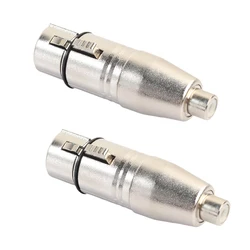 2Pcs XLR to RCA Adapter, RCA Female to XLR Female Adapter Jack Plug Adapter