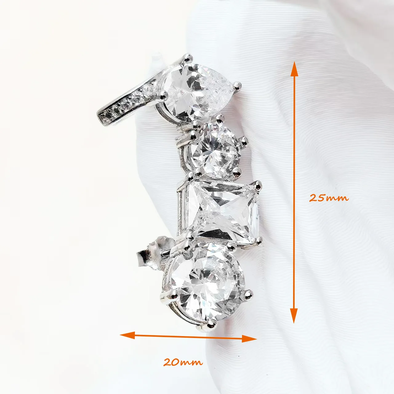 Glamouröser Einzelohr-Ohrstecker, Kletterer, Wassertropfen, europäischer Stil, feiner Schmuck für Frauen, romantisches Geschenk aus 925er Sterlingsilber – Detail 2
