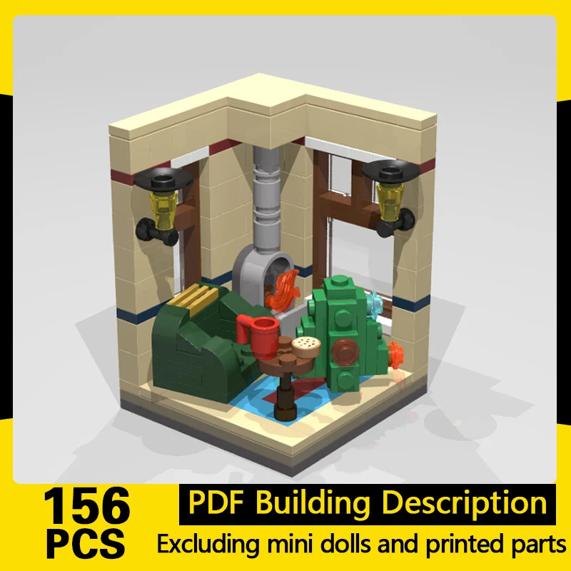 

City Street View Model MOC Building Bricks Christmas Vignette Modular Technology Gifts Holiday Assemble Children Toys Suit