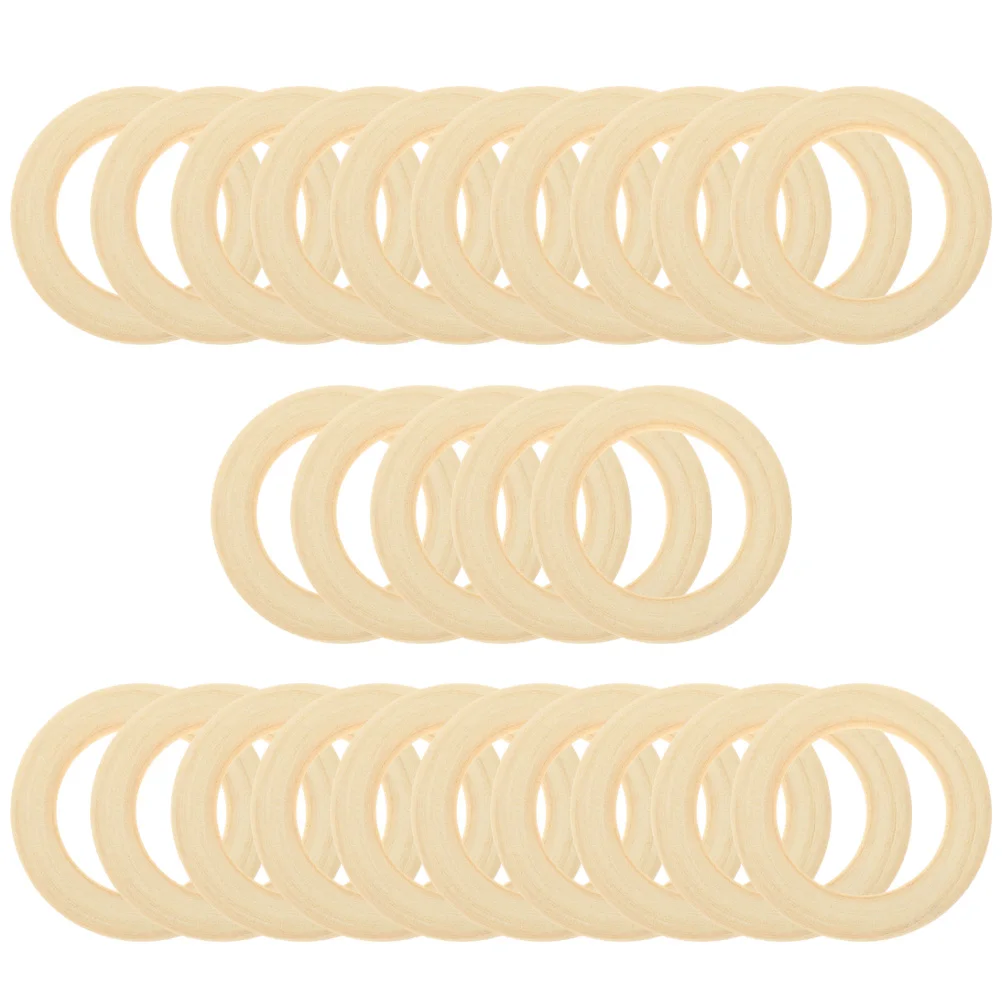 

25pcs Unfinished Wooden Diy Macrame Rings Wood Ring Pendants For Jewelry Decor Crafts Plant Hangers Tapestries