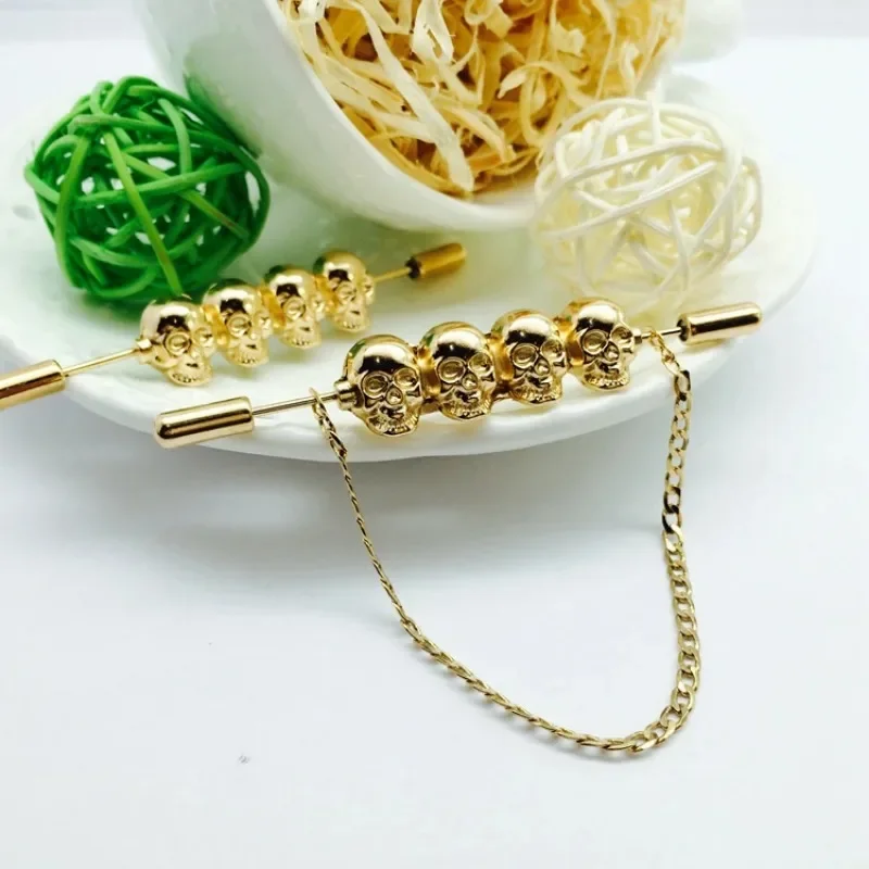 Broche Brooch Brooches For Pin Men Trendy Brooch Plated Skeleton The New Hot Skull England Shirt Collar Lapel Tie Rod
