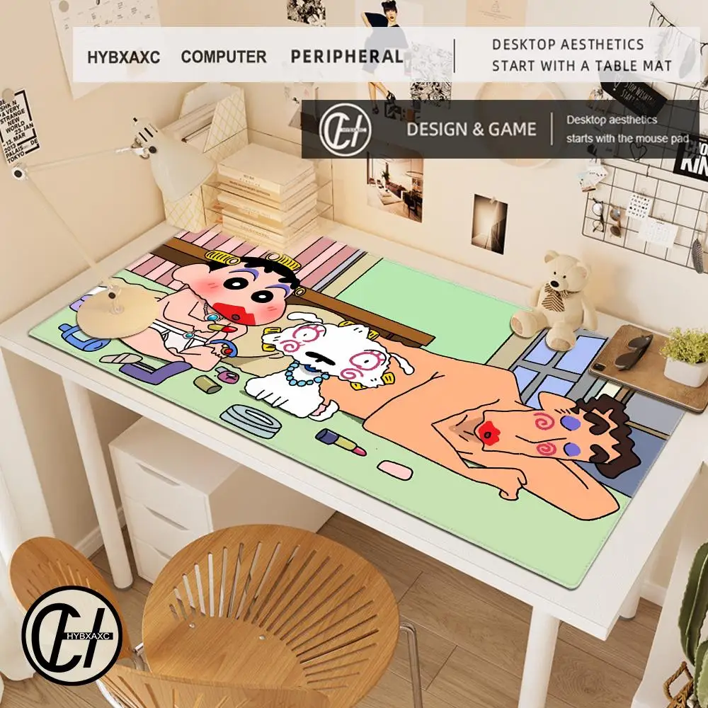 Cartoon C-CRAYON S-Shinchan Mouse Pad Non-Slip Lock Edge PC Laptop HYBXAXC Rubber Office Keyboard Large Game XXL Desk Mat