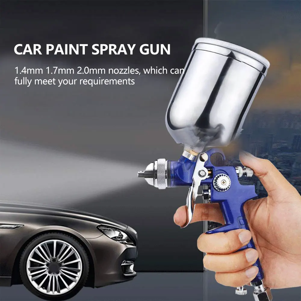 1.5mm/2.5mm Nozzles Professional Gravity Feed Air Spray Gun 400ml Airbrush Sprayer Painting Atomizer Tool for Auto Paint Primer