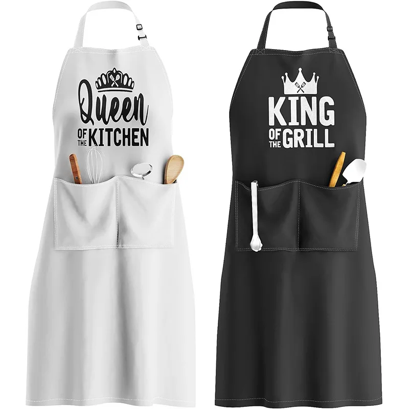 

Polyester Neck Adjustable Apron Letter Style Home Kitchen Holiday Gift Kitchen Accessories