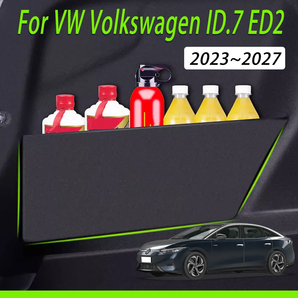 

Car Trunk Side Storage Partition For VW Volkswagen ID.7 ED2 2023~2027 Auto Parts Multifunction Storage Box Organize Accessories