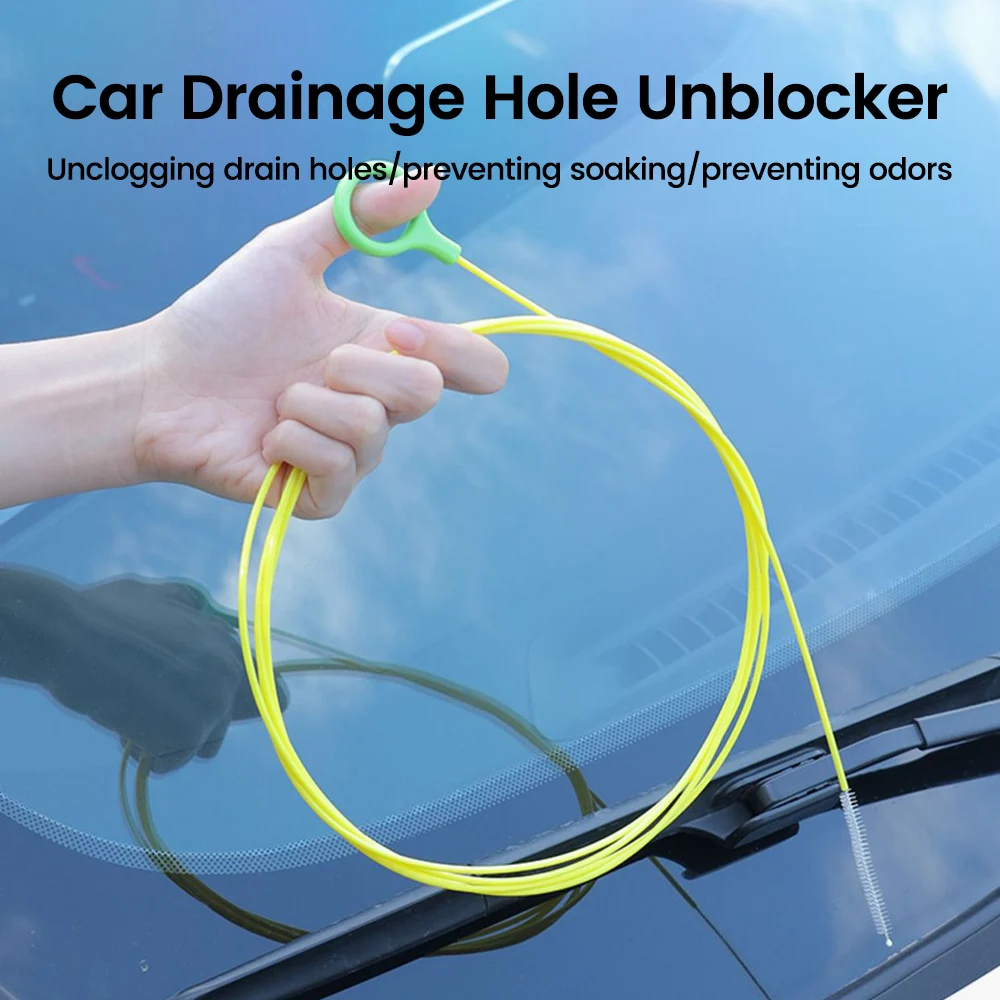 230cm Car Brushs Sunroof Door Windshield Cleaning Brush Drain Hole Drain Cleaning Scrub Tool Spiral Clean Brush Drain Cleaner