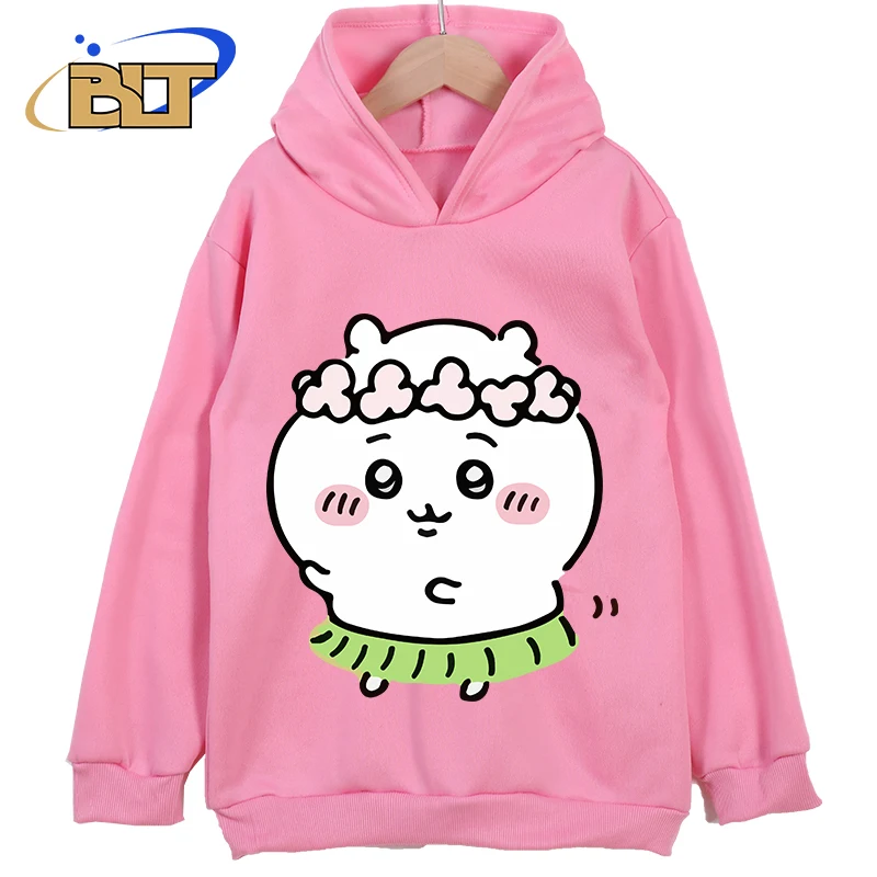 

Chiikawa Printed Kids New Style Kids Hoodies Pink Casual Tops Classic Sportswear Suitable for Boys and Girls