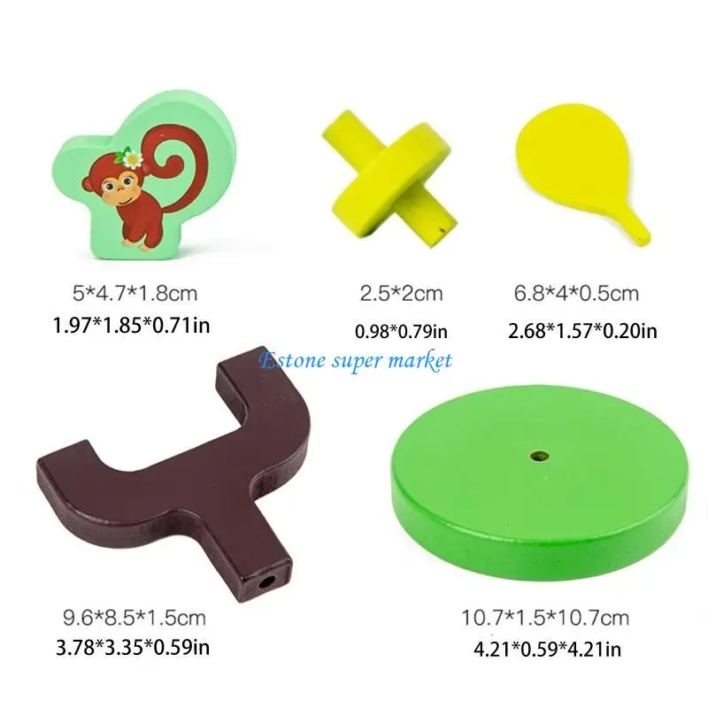 090B Bàn chơi đồ chơi Chuẩn bị xếp chồng lên nhau trên cây động đa chức năng xếp chồng khối hình dạng động vật cho đứa trẻ