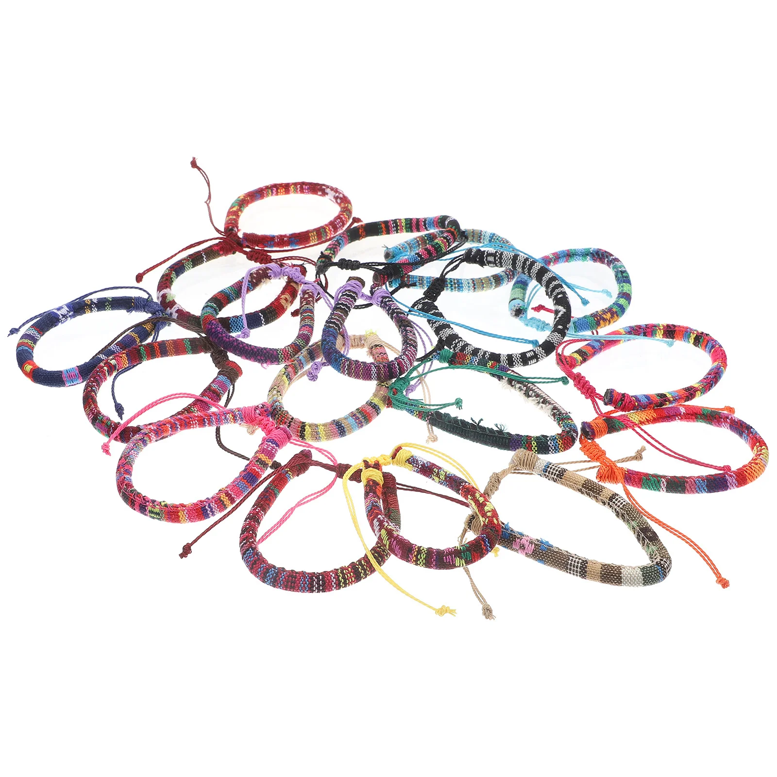 

18Pcs Colorful Woven Bracelets Adjustable Bohemian Rope Bracelet Set for Women Summer Beach Jewelry Vibrant Chic Friendship Gift