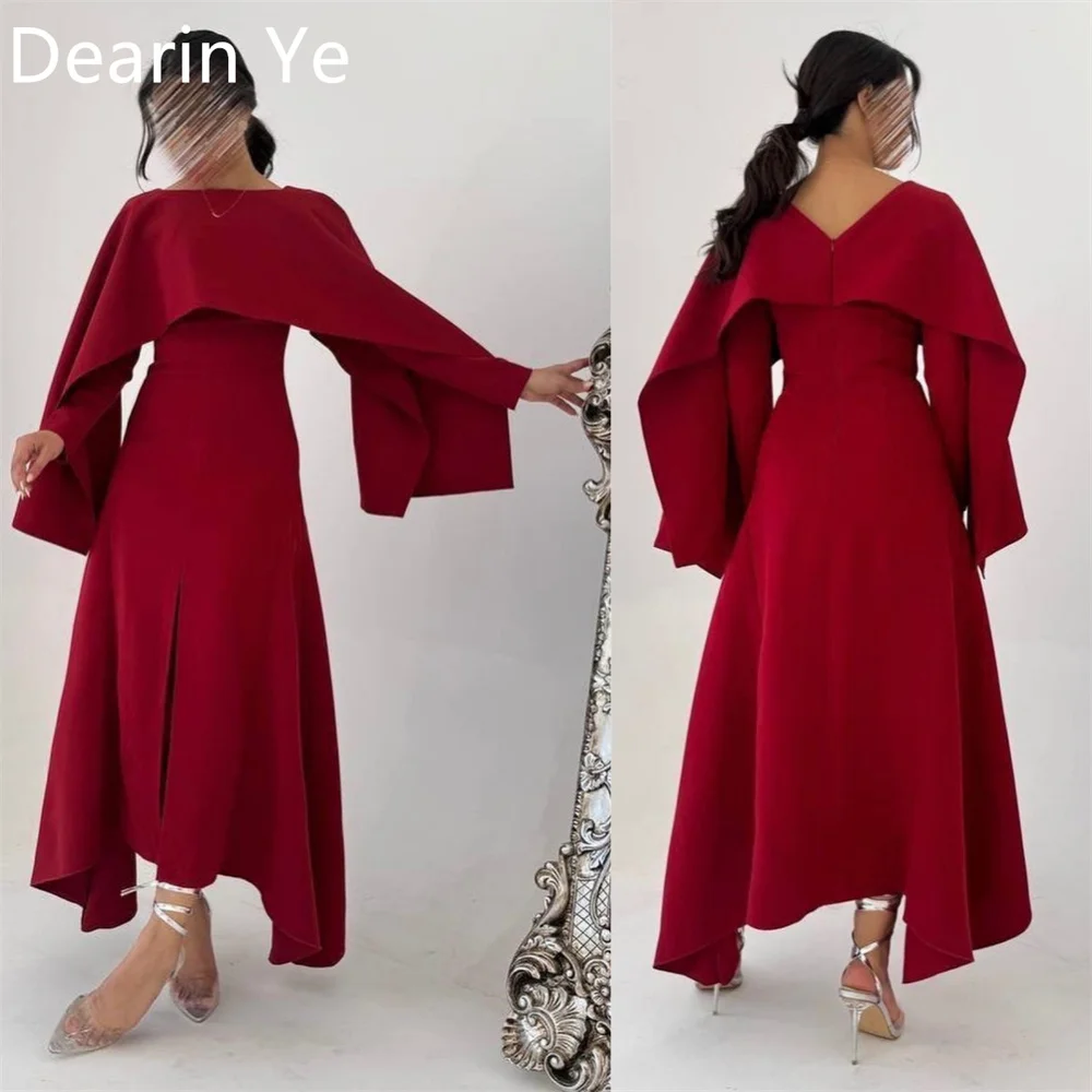 

Customized Evening Dress Dearin Scoop Neckline A-line Ankle Length Skirts Draped Bespoke Occasion Dresses Saudi Arabia Prom Form