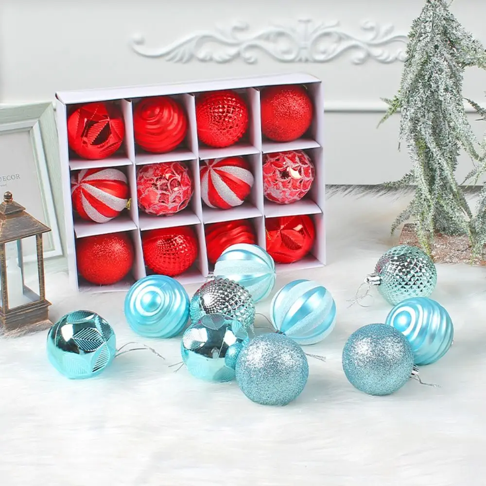 12PCS Durable Plastic Christmas Ball Set 6 Colors Suspensable Christmas Tree Balls 6CM Xmas Baubles Storefront