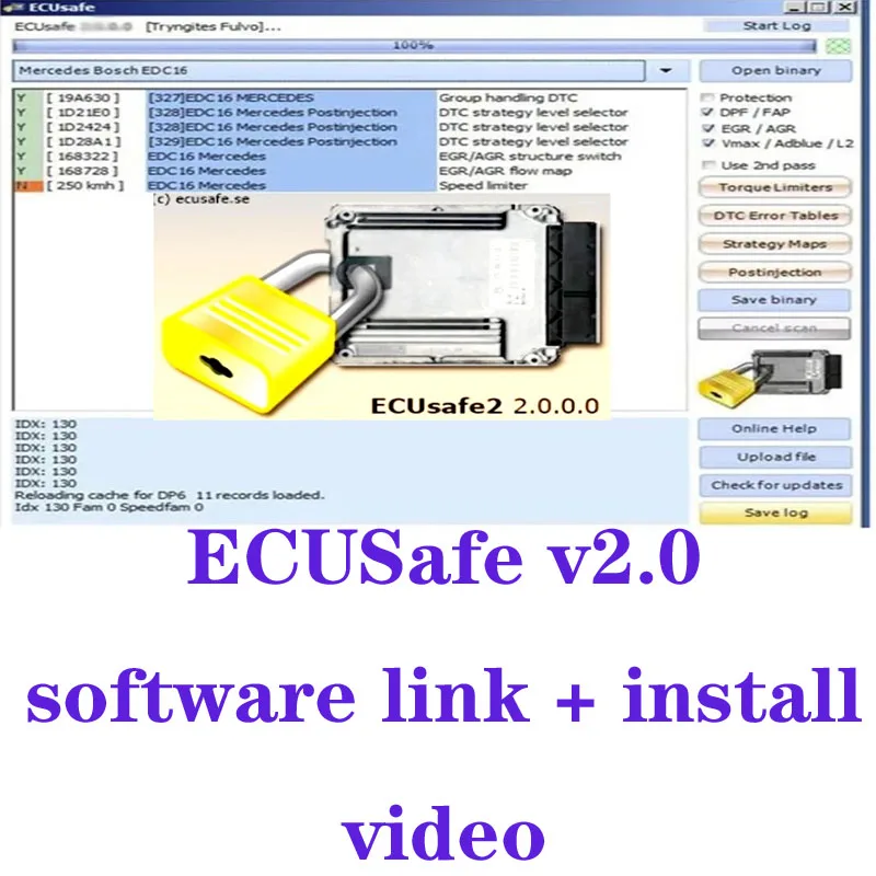 

2025 Hot Sale ECU Safe 2.0 Tool Software For Car and Trucks for ecu programmingECUSafe v2.0 software link + install video