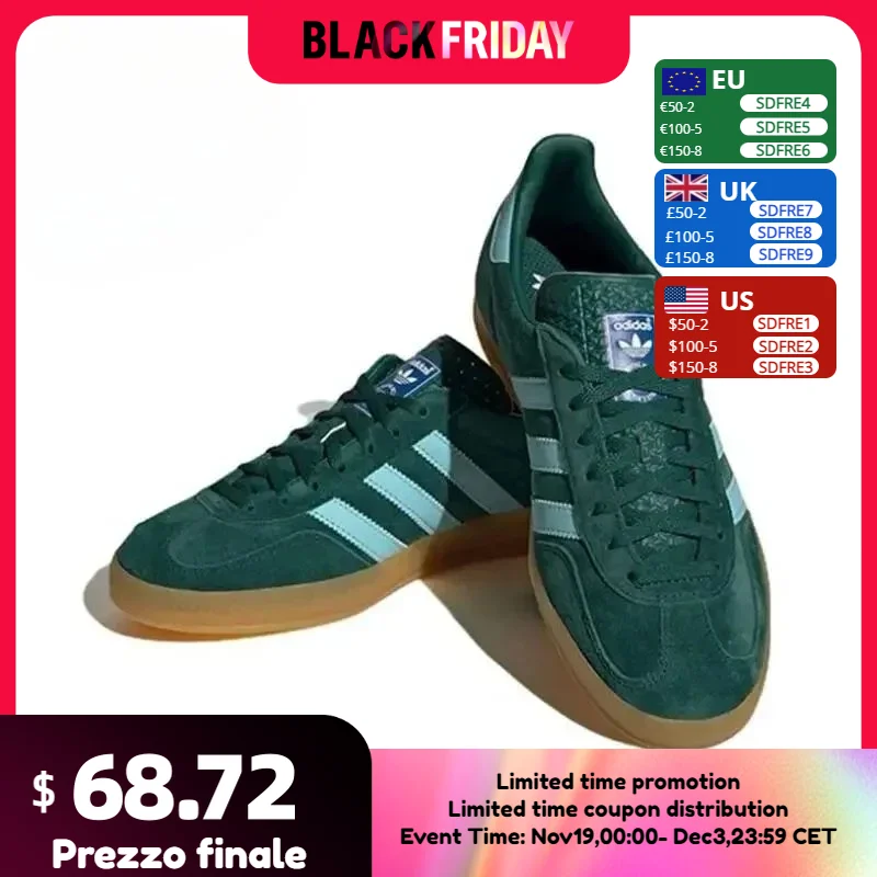 Adidas Gazelle Indoor Retro Green Low-top Men Women Skateboarding Shoes Unisex Outdoor Anti-Slip Flat Sneakers