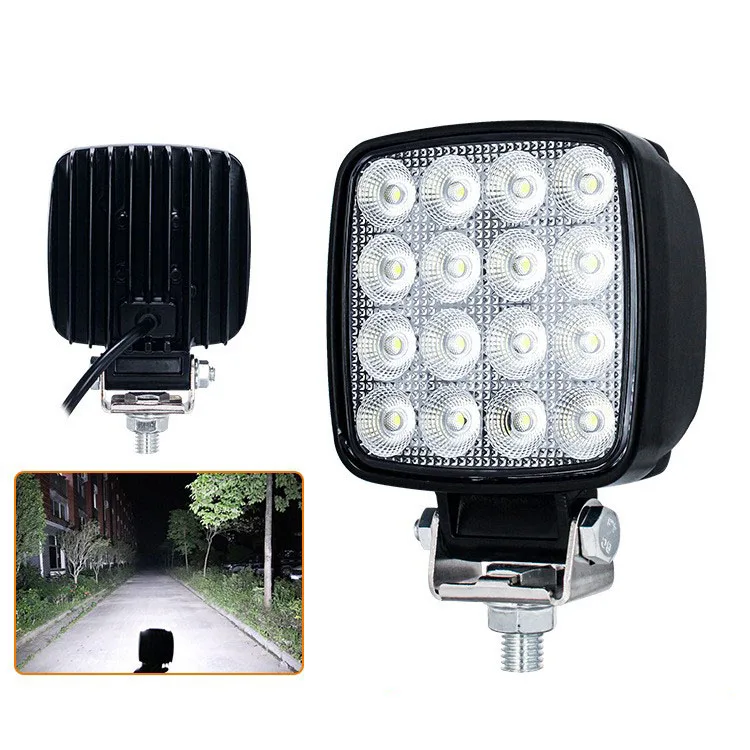 New 4-inch Light Emitting Diode Auxiliary Work  Aluminum Alloy Housing 48w Excavator Square Light Emitting Diode