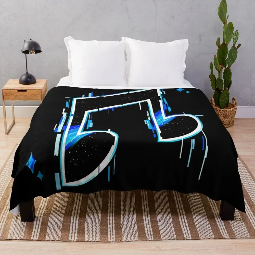 DJ PON3 music note Throw Blanket Plaid on the sofa Designers Blankets